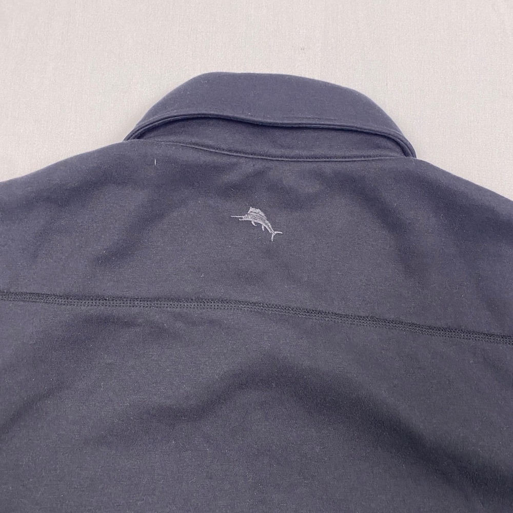 Tommy Bahama Mens Large Black Knit Sleek Snap Front Shirt Jacket Shacket - Picture 10 of 10